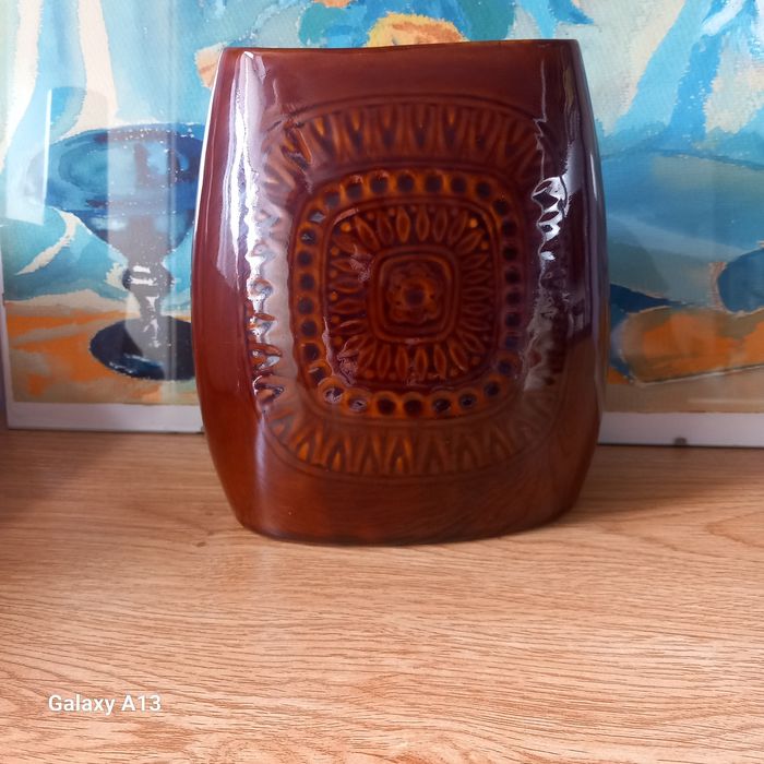 Jaroszów porcelit wazon wzór Aztecki.  Ceramika PRL.