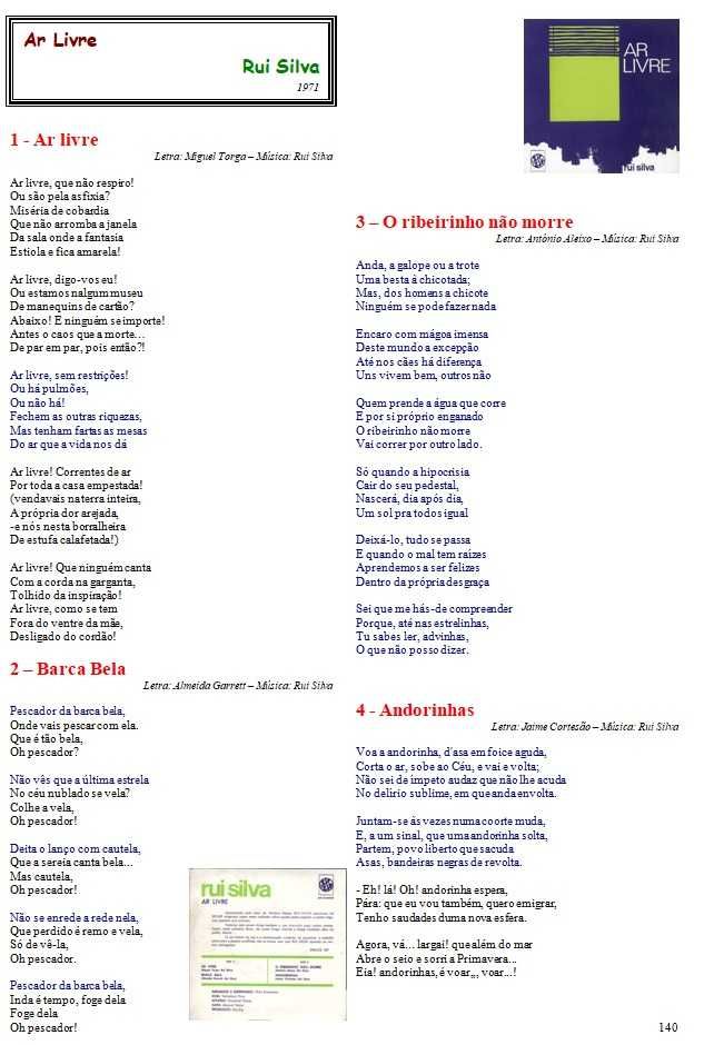 Rui Silva	- - - - -	Ar Livre	- - - - -	EP