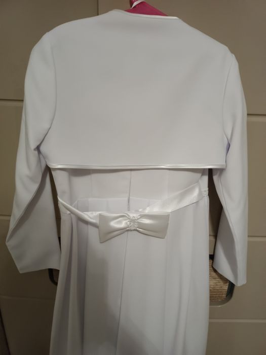 Sukienka komunijna komunia 152-158 bolerko wianek torebka rękawiczki