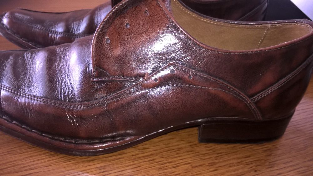 Buty męskie eleganckie skórzane brąz jak nowe