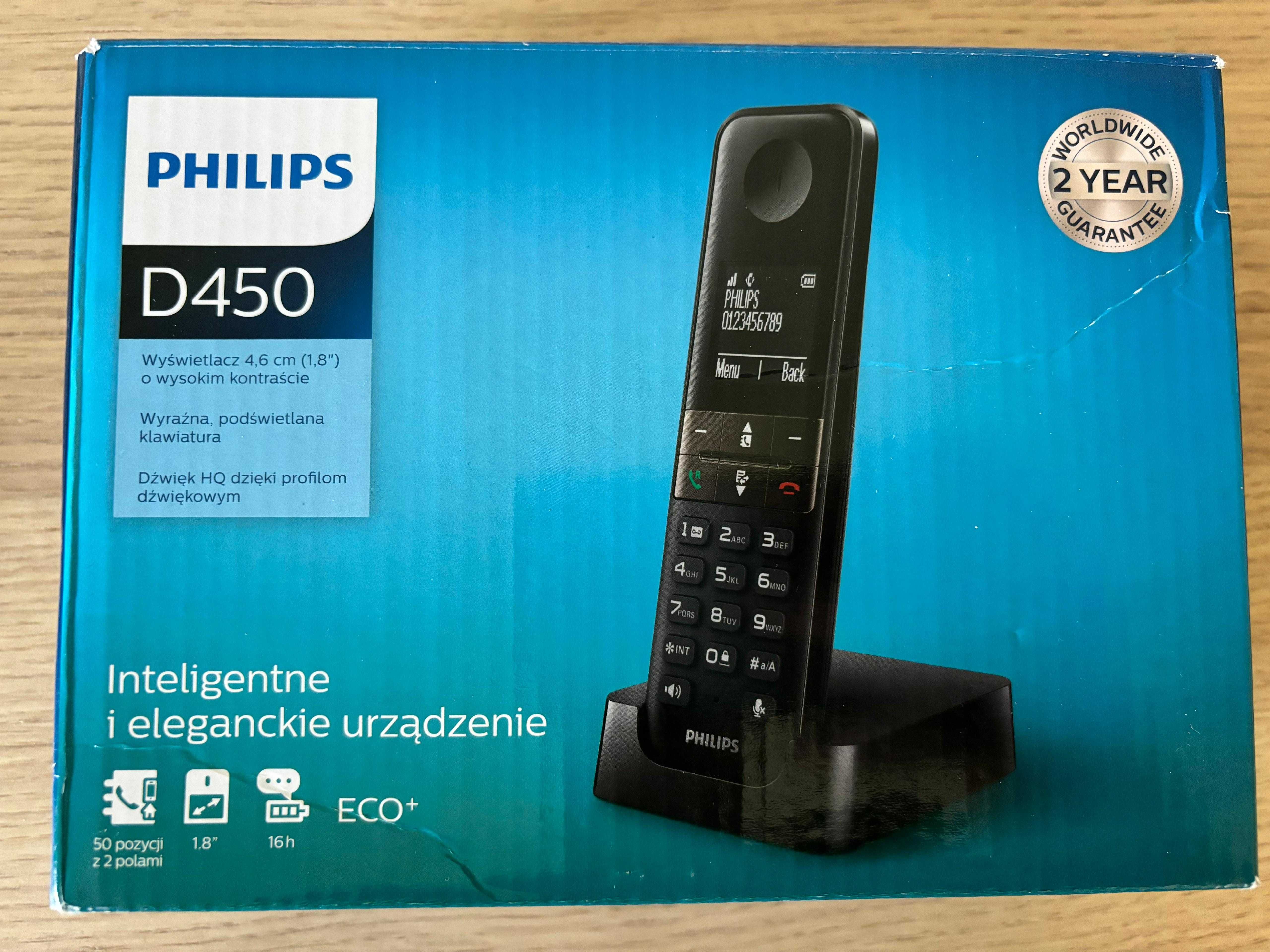 Telefon stacjonarny bezprzewodowy Philips D450