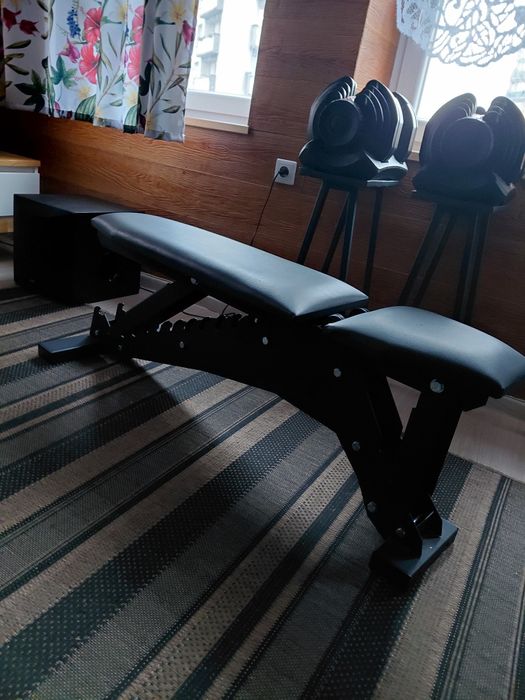 Sztangielki regulowane HMS SR 80 plus stojaki  plus ławeczka regulowan