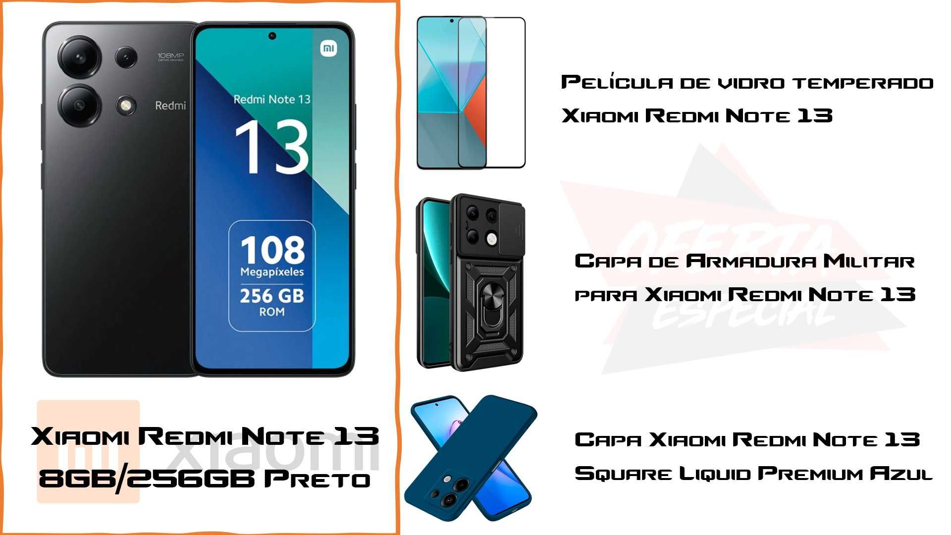 Xiaomi Redmi Note 13 NFC 8GB/256GB (SELADO!) + 3 OFERTAS! 100% NOVO!