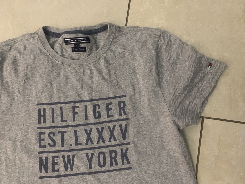 Tommy Hilfiger męska koszulka crewneck tee, bawełna r. M idealny stan