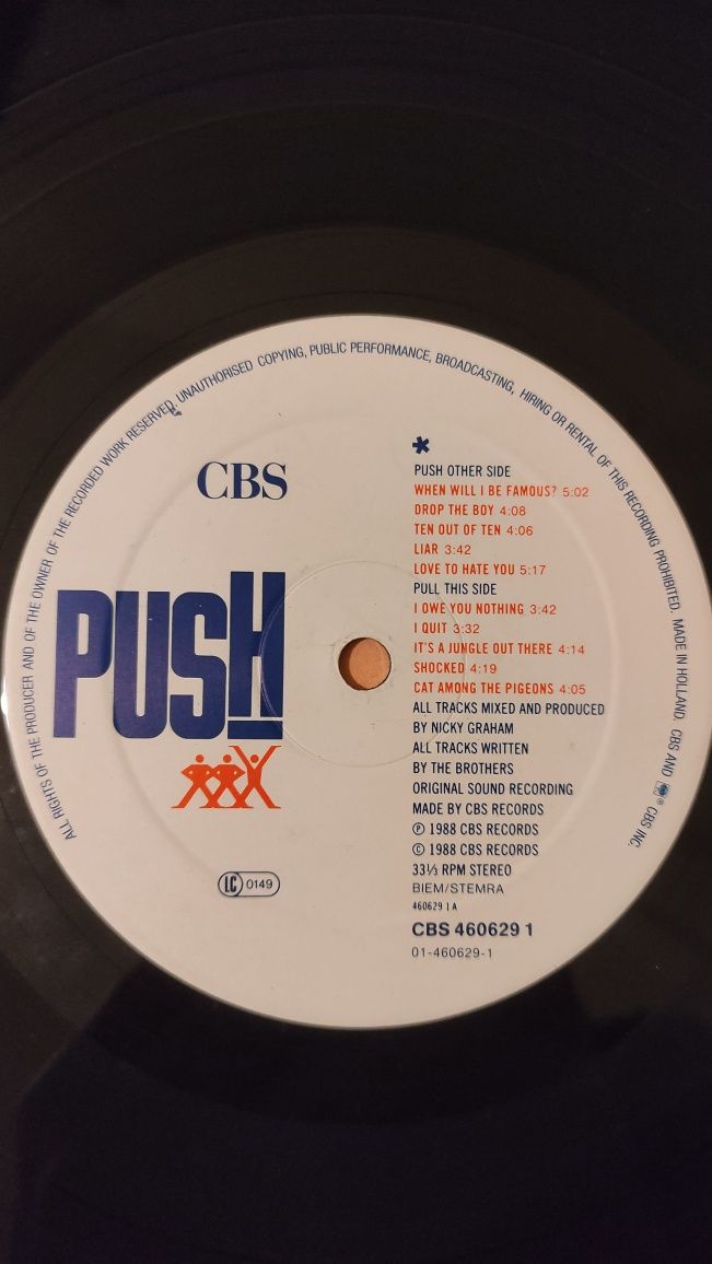BROS - PUSH - Disco Vinil LP 1988