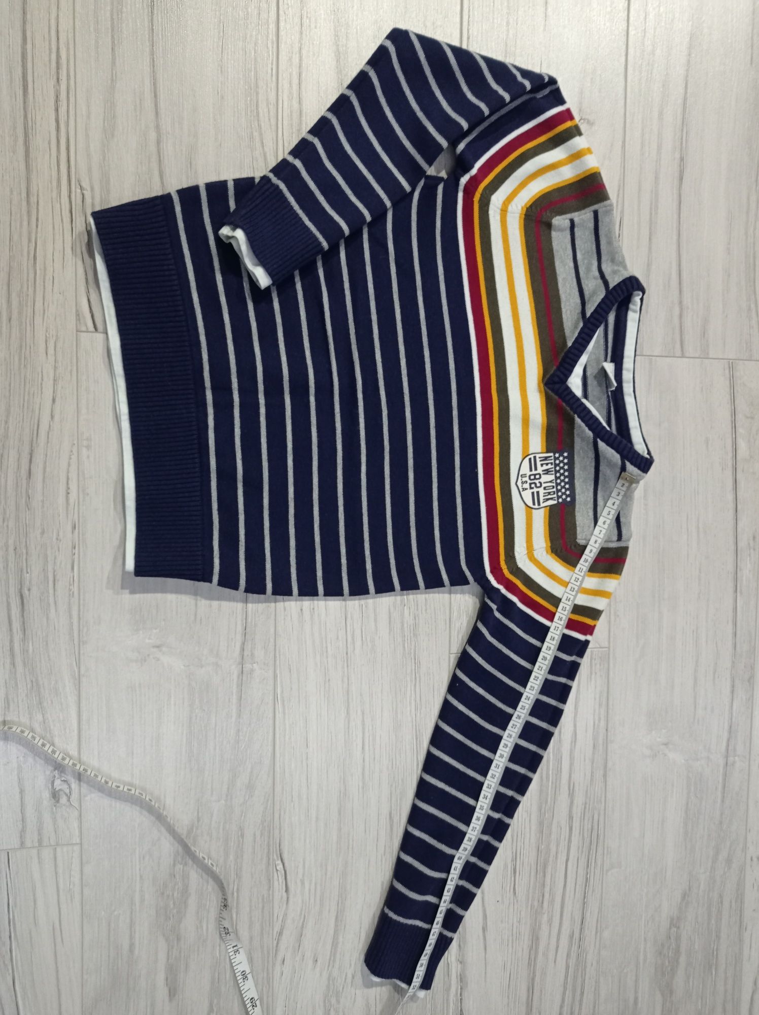 Elegancki sweterek w paski, X-Mail, 128 cm
