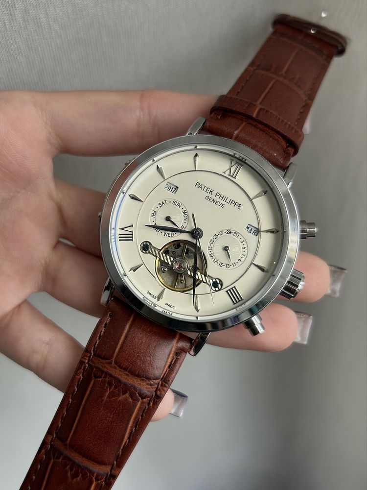 Чоловічий наручний годинник Patek Philippe Geneve Brown