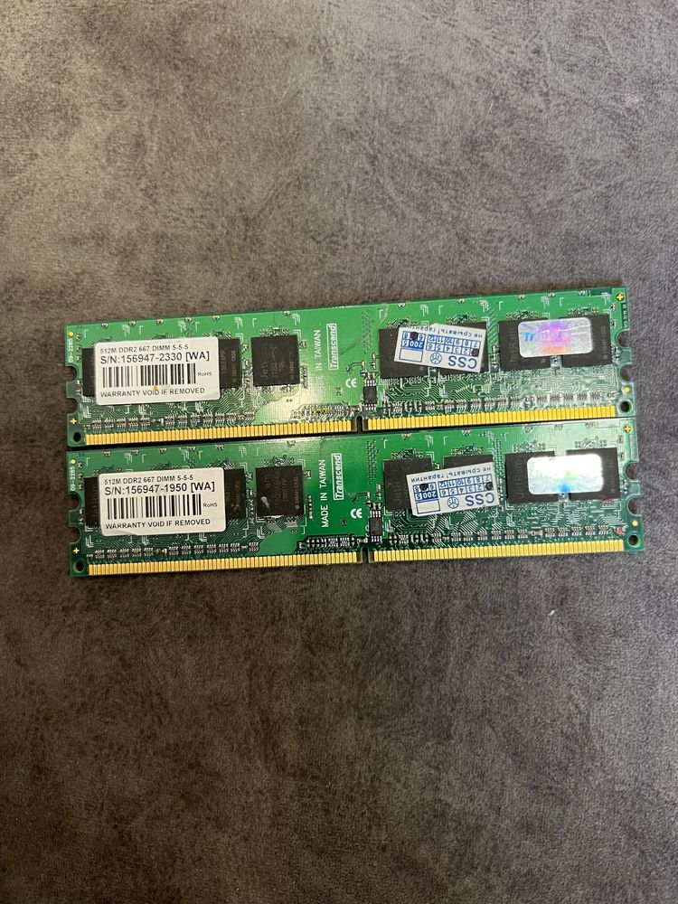 Оперативная память DDR2 512mb x2