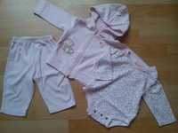 Bawełniany Komplet niemowlęcy 3 - 6 miesięcy bluza spodenki body dres