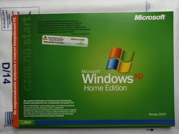 Orginalna książeczka XP WINDOWS Home Edition