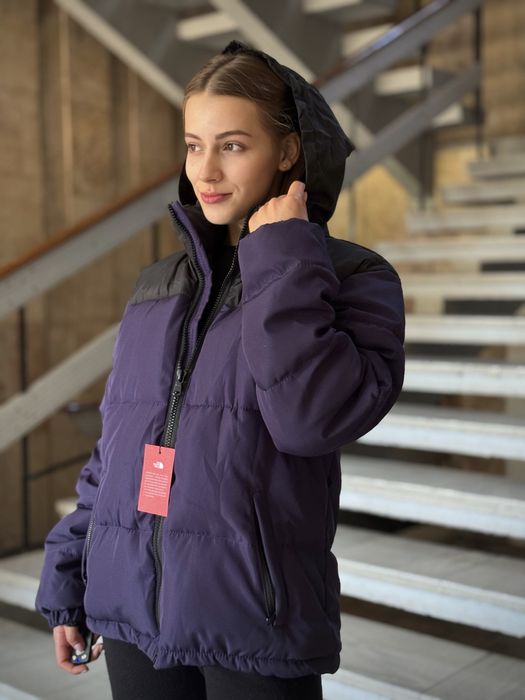 Шикарна зимова унісекс  куртка пуховик TNF зе норс фейс фіолетова