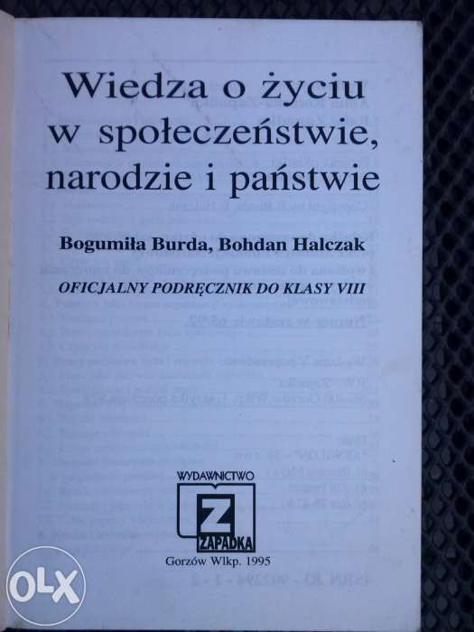 Wiedza o życiu w społeczeństwie, narodzie i państwie B. Burda i Halcza