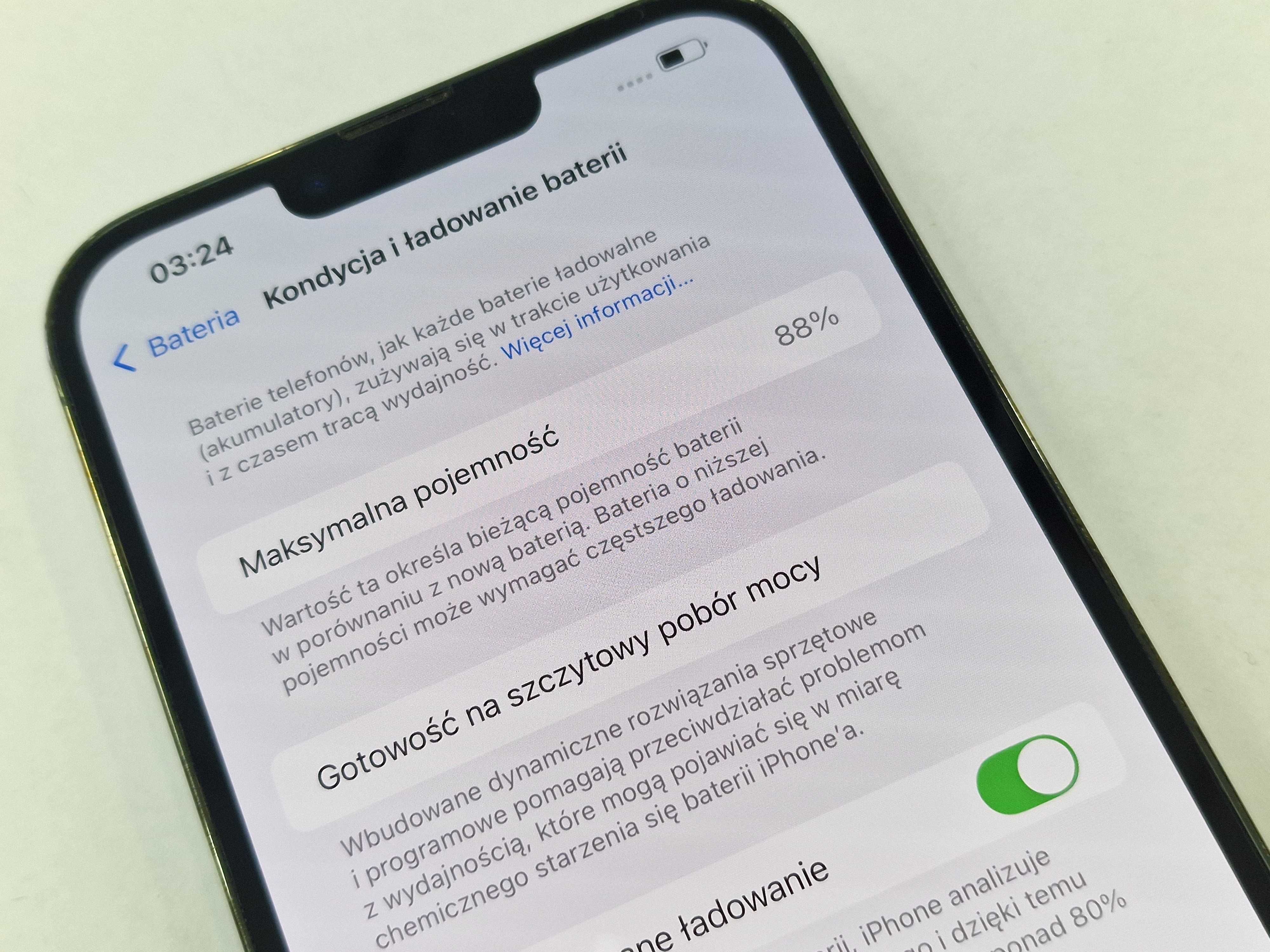 Iphone 13 PRO MAX 128GB/ Alpine Green/ Bat 88%/ Grade A- + ładowarka
