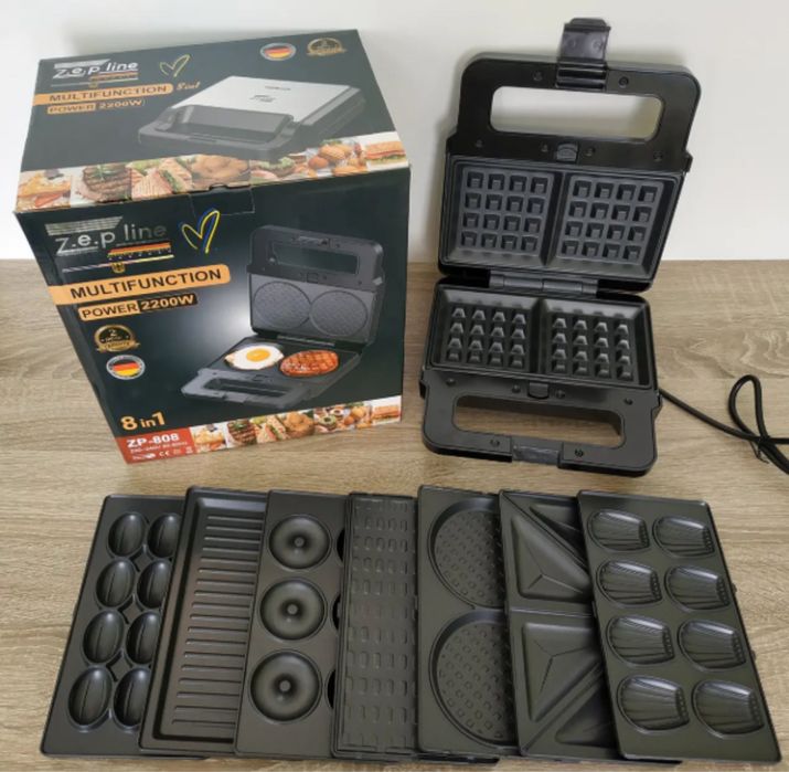 Вафельница 8в1 мультимейкер орешница. 2200 Вт Zepline ZP-808