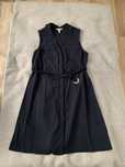 Sukienka szmizjerka granatowa h&m 42 wiskoza, do biura, elegancka