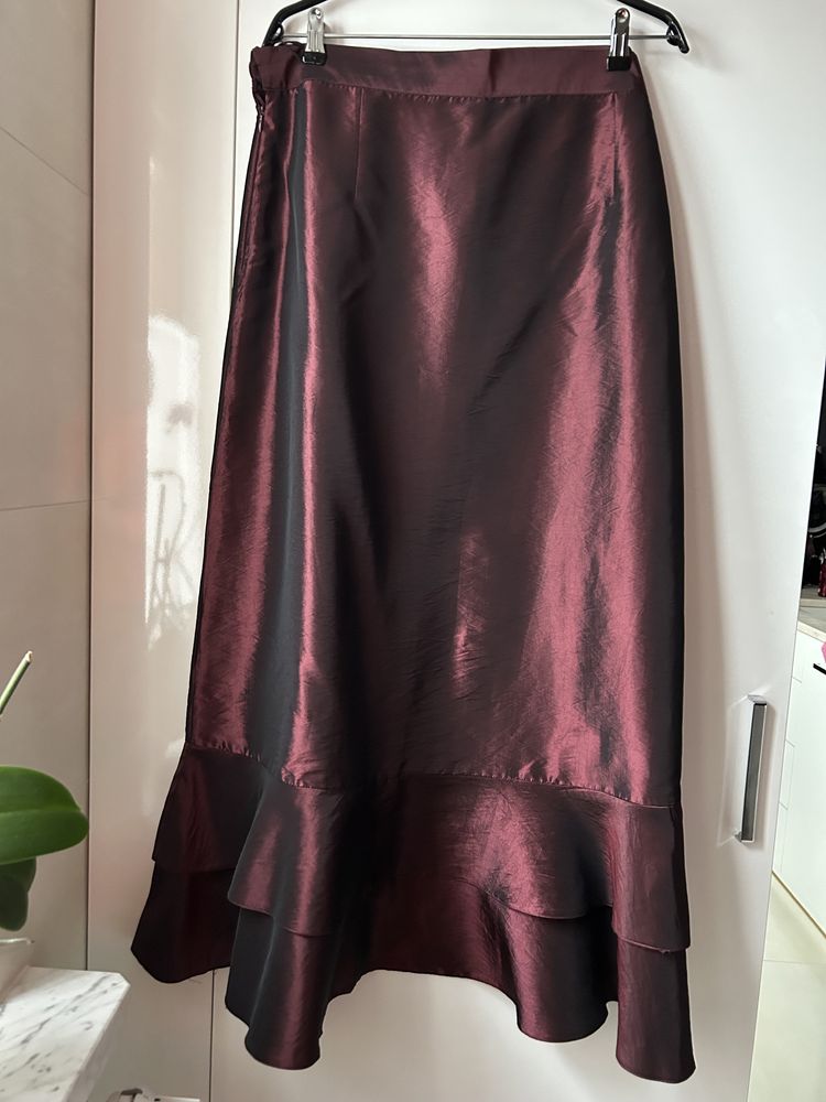 Suknia wieczorowa balowa, zestaw 3-częściowy bordo XXXL (48)