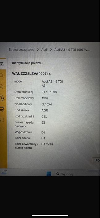 Audi a3 8L 1,9 tdi silnik AGR skrzynia biegow CZL LY3H na czesci