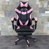 Кресло геймерское черно-розовое игровое компьютерное кресло