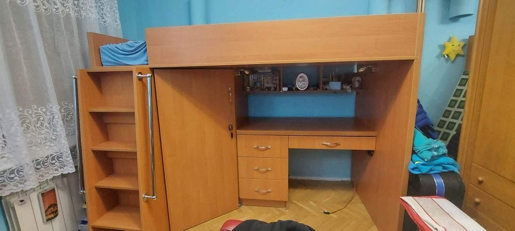 Łóżko piętrowe biurko szafka szafa antresola