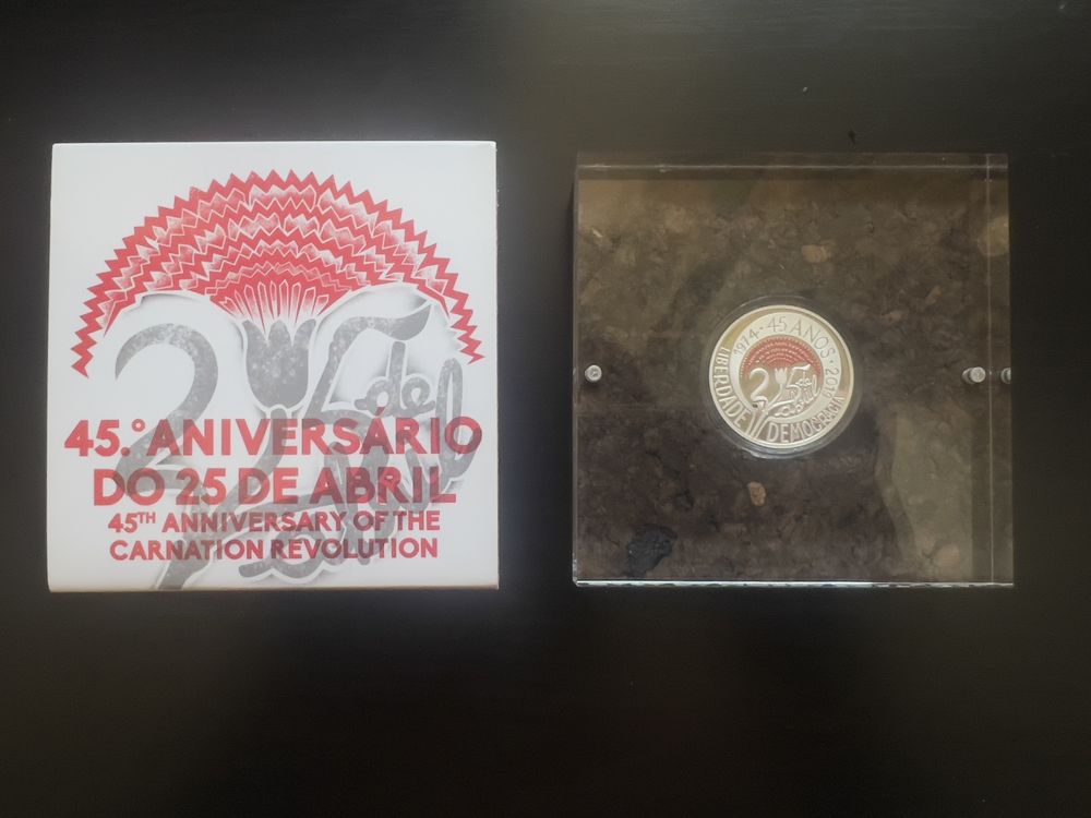 Moeda 5€ proof Portugal 2019 - 45° aniversário 25 de abril