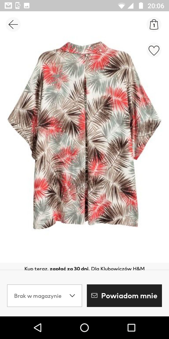 Koszula na krótki rękaw bluzka H&M roz.36