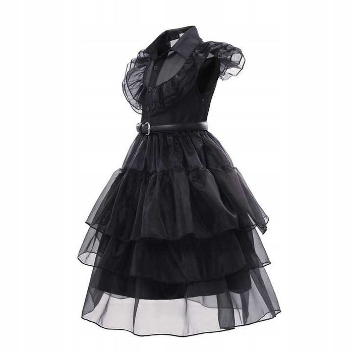 Strój kostium sukienka przebranie na bal Wednesday Adams r. L 134/140