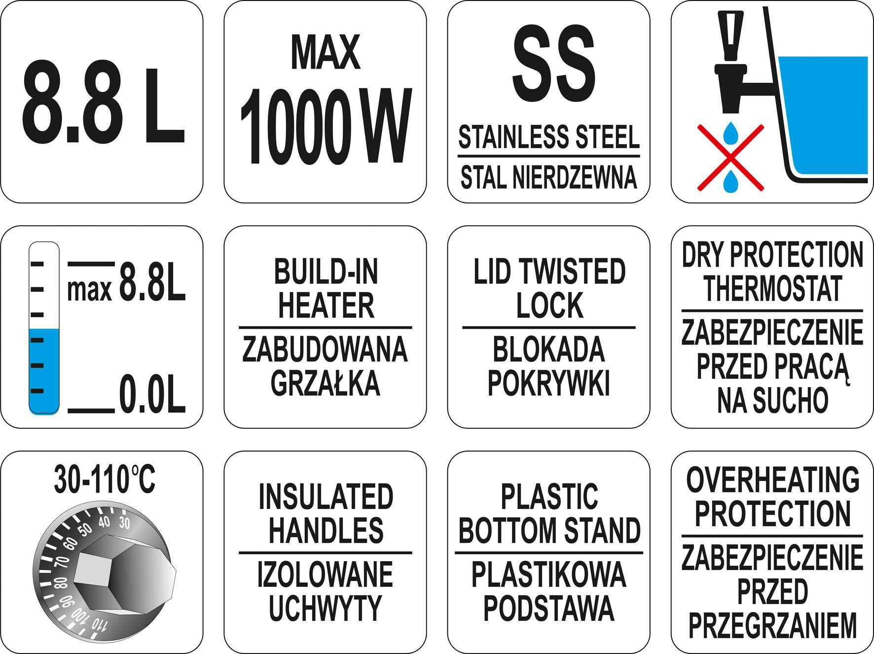 Warnik 10 L z ociekaczem podgrzewacz wina piwa na wrzątek 20 L 25 L