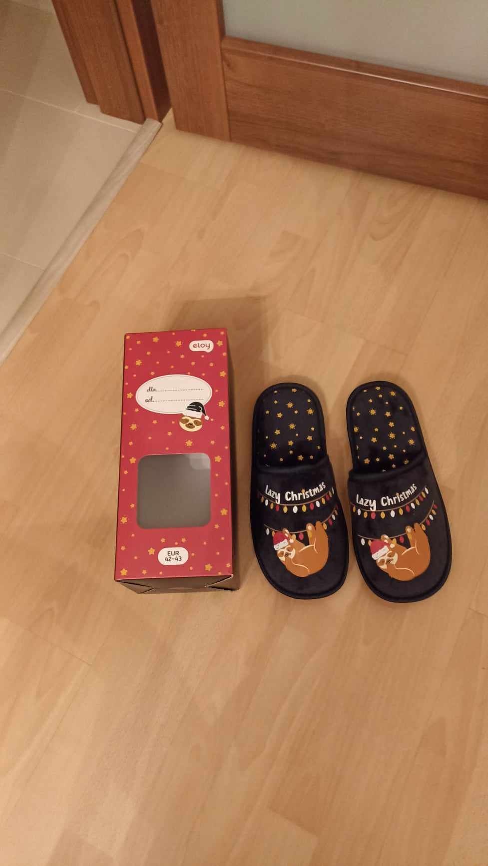 Nowe kapcie eloy męskie na prezent 42-43 świąteczne lazy christmas
