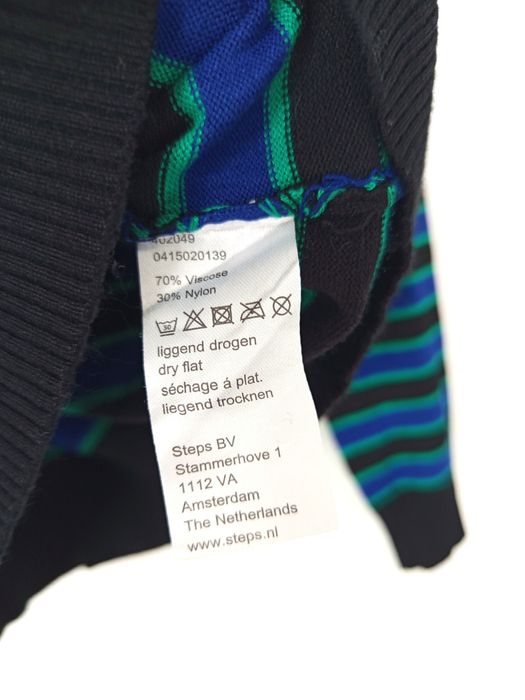 Nowy sweter kolorowy w paski niebieski damski wiskoza S M