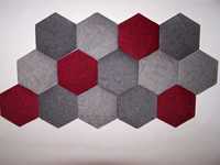 Panele tapicerowane, sześciokątne , plaster miodu, heksagon, 25 cm