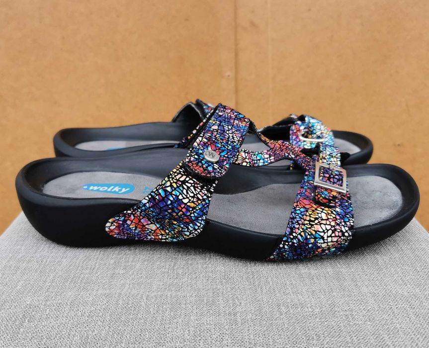 37 р. кожаные шлепанцы вьетнамки босоножки Wolky O Connor