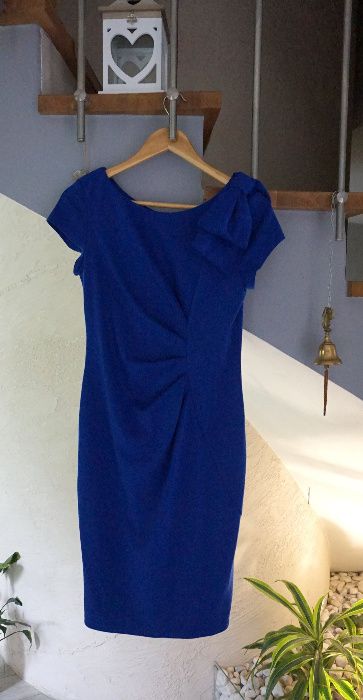 Chabrowa sukienka ołówkowa dzianina Roz. Xs S 34 - 36 kokarda