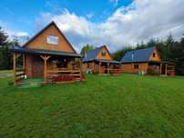 Boże Ciało#Domki z linią brzegową jeziora# pomost# sauna#jacuzzi