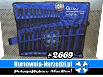 Klucze płasko-oczkowe czarne 6-32mm 25-el. Cr-V  zestaw kluczy