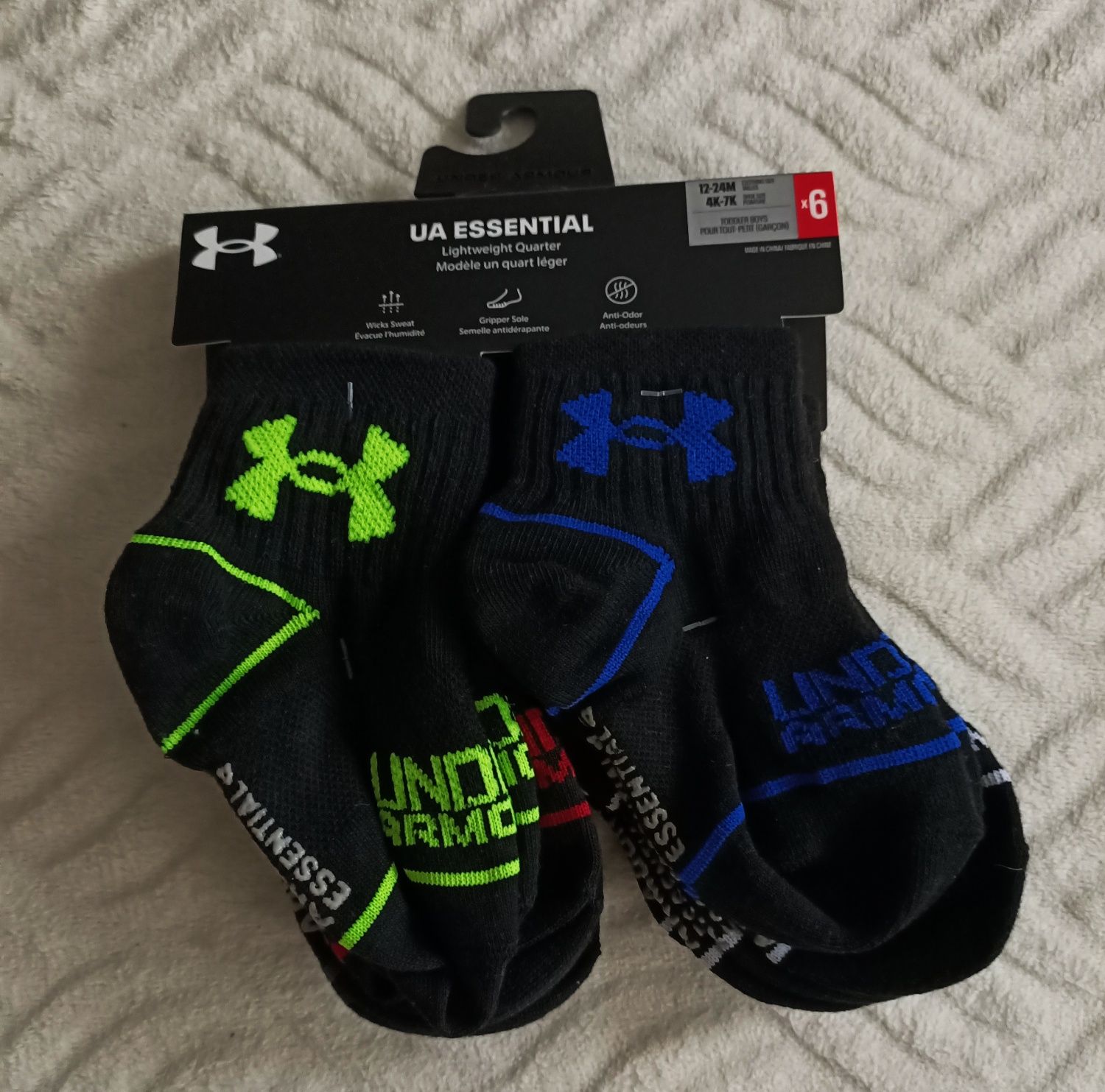 12-24m UNDER ARMOUR 6x skarpety dla dziecka z USA niedostępne w Polsce