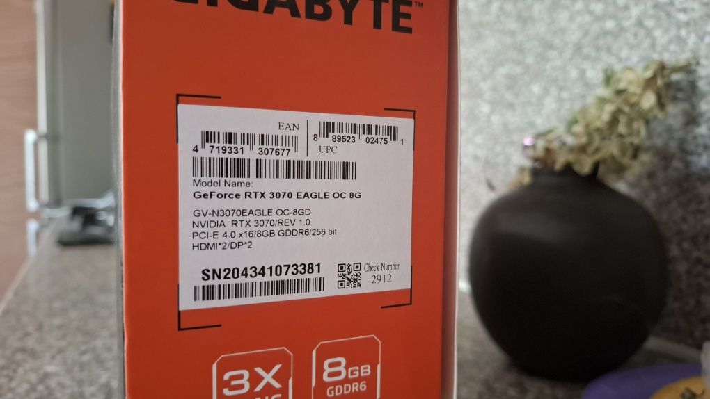 Відеокарта Gigabyte Geforce RTX 3070 8 Gb 256 bit