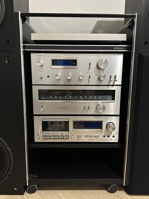 Zestaw stereo Pioneer SA-508 TX-608 CT-F600 Kolumny CS-434 szafkaAudio