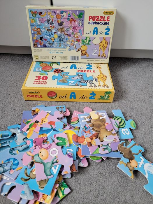 Układanka edukacyjna, Puzzle, literki