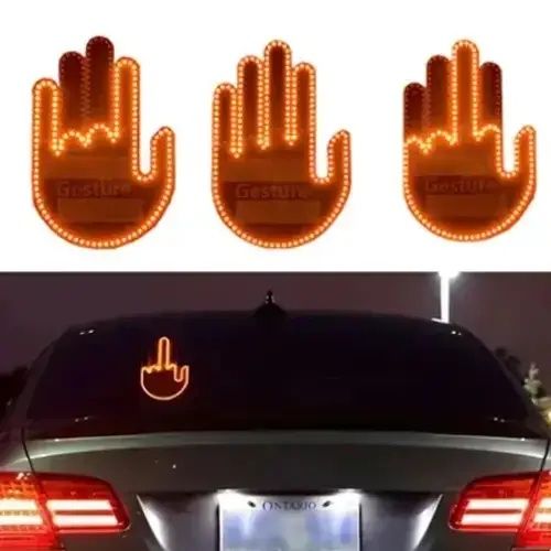 Автомобильная LED табличка ладонь на заднее стекло с пультом Hand Ligh