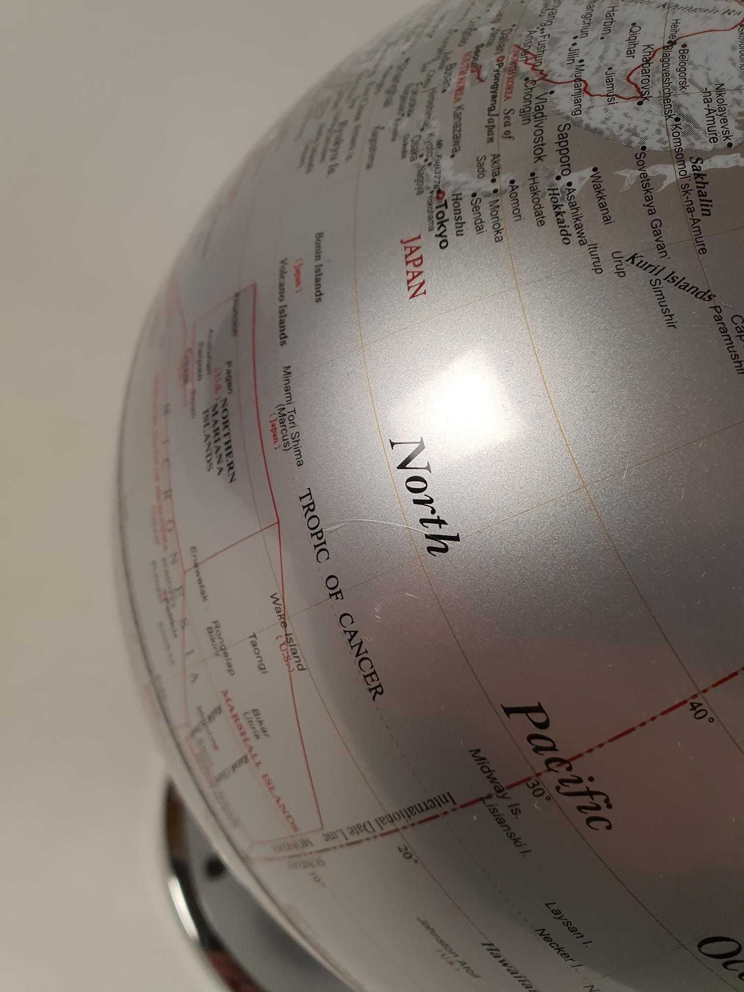 Globus kula ziemska, mapa świata metalowa podstawa Mascagni 20A