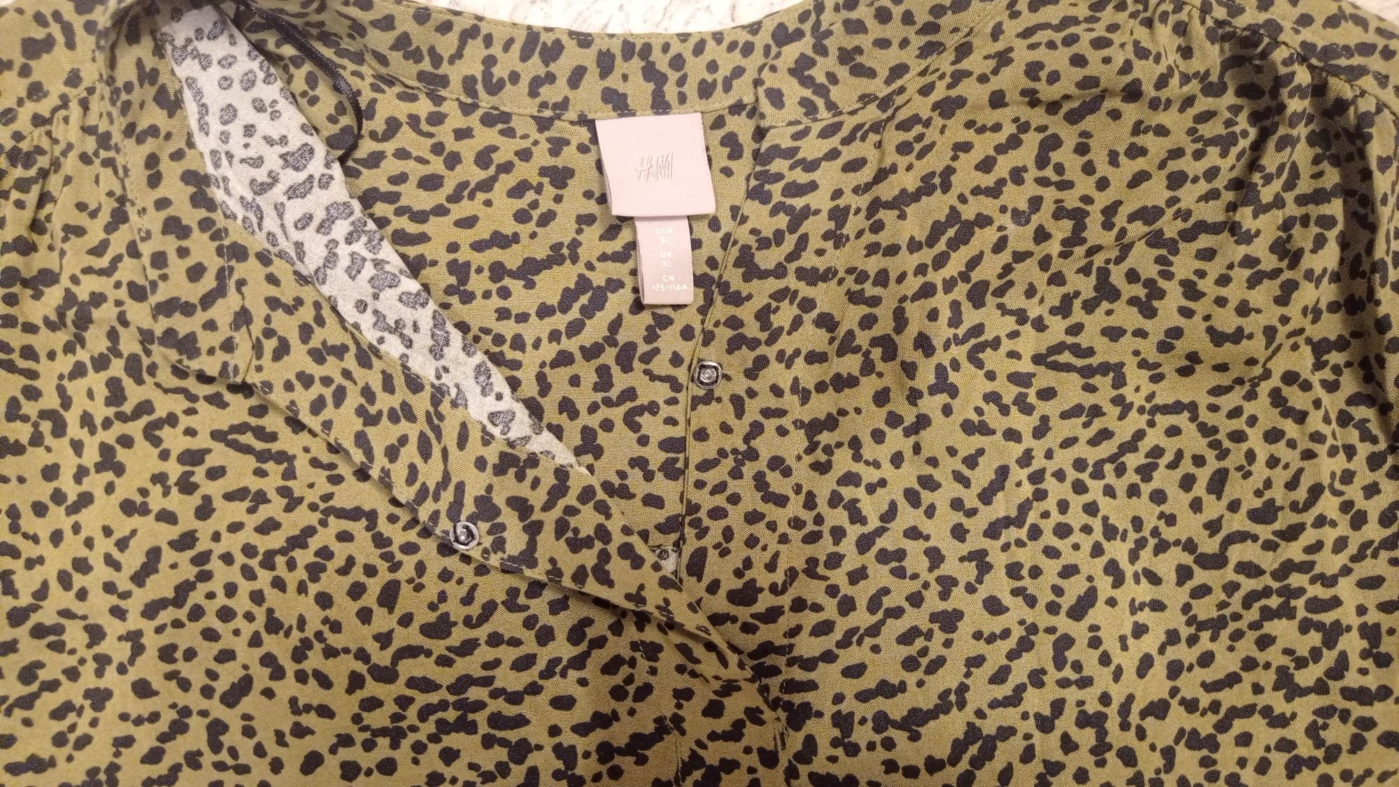 Duża bluzka tunika zielona oversize H&M
