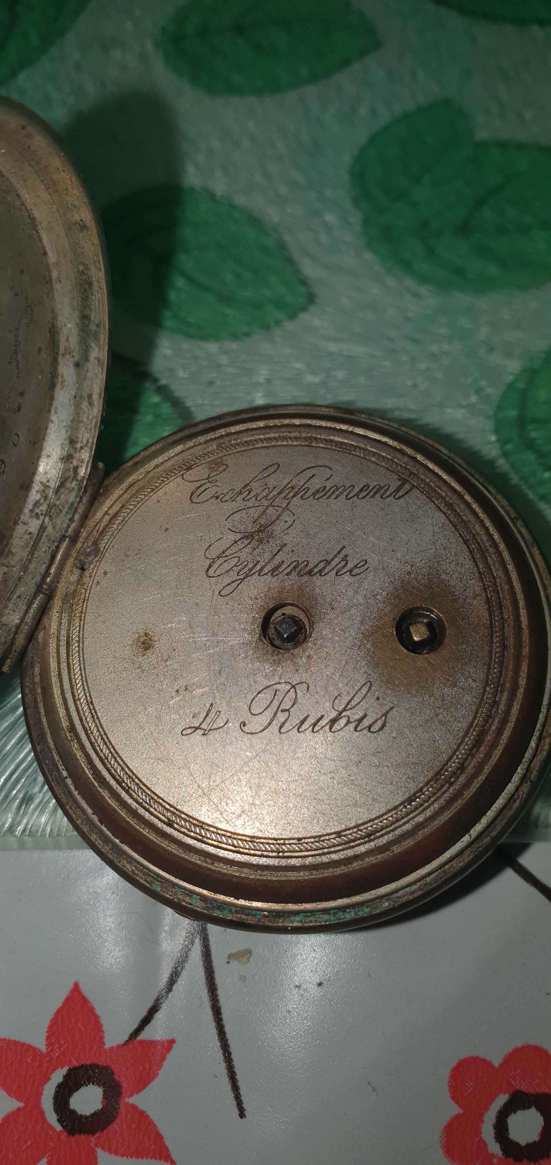Zegarek kieszonkowy Echappement Cylindre 4 Rubis - antyk