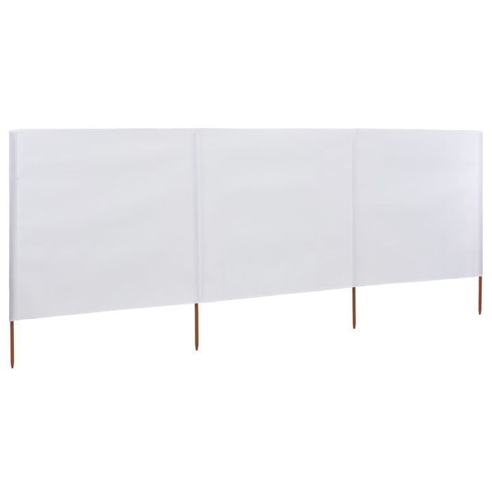 vidaXL Parawan 3-skrzydłowy z tkaniny, 400x80 cm, piaskowy biały