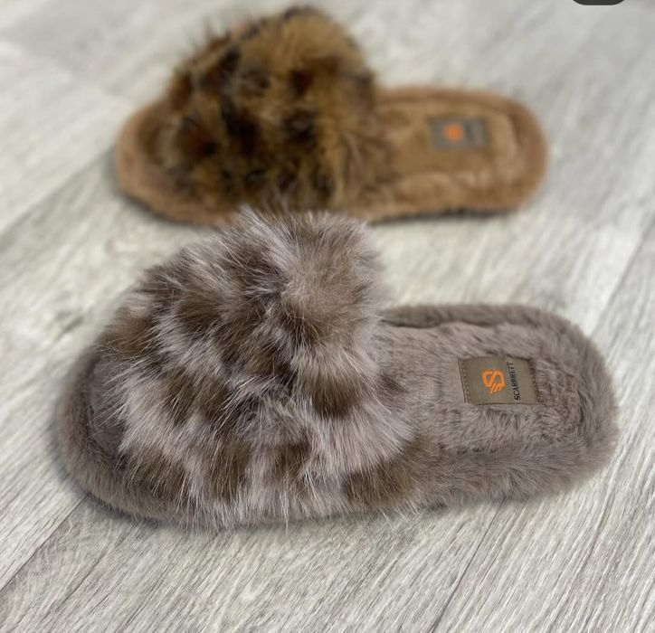 Меховие тапки,женские тапочки