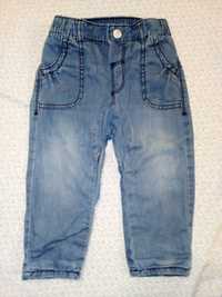 Ocieplane spodnie, jeansy, 9-12 miesięcy