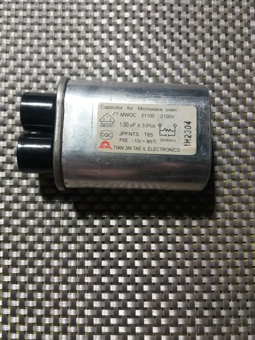 Конденсатор для СВЧ-печи 1.00uF MWOC 21100 2100V(клеммы 2+2)