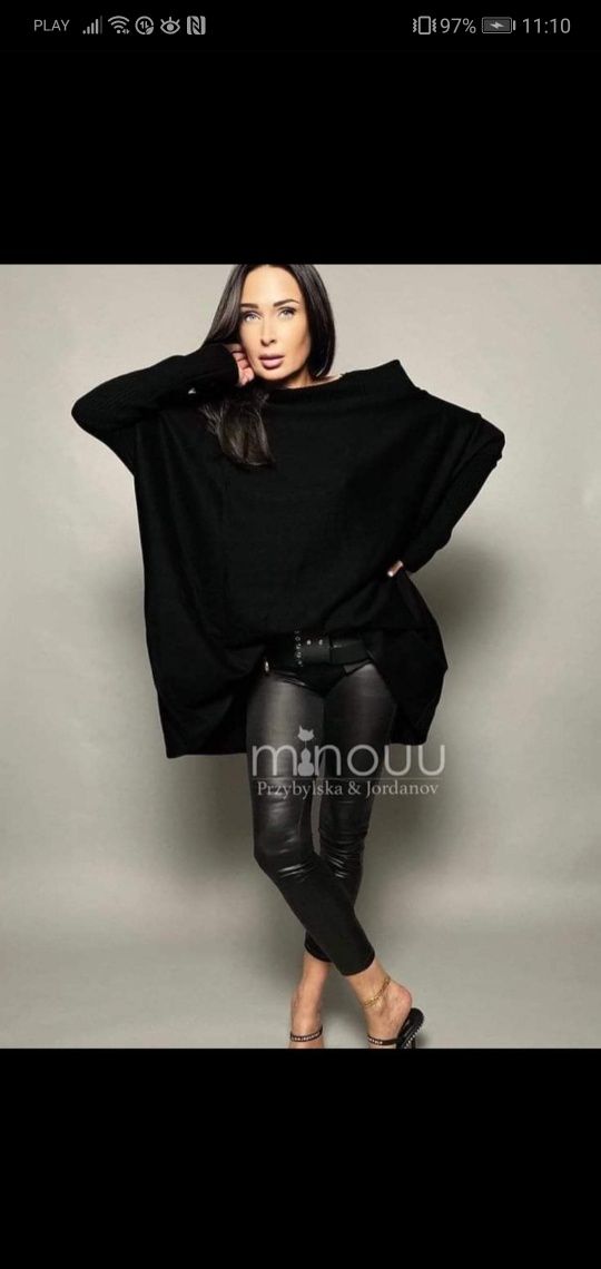 Sweter Minouu czarny overside
