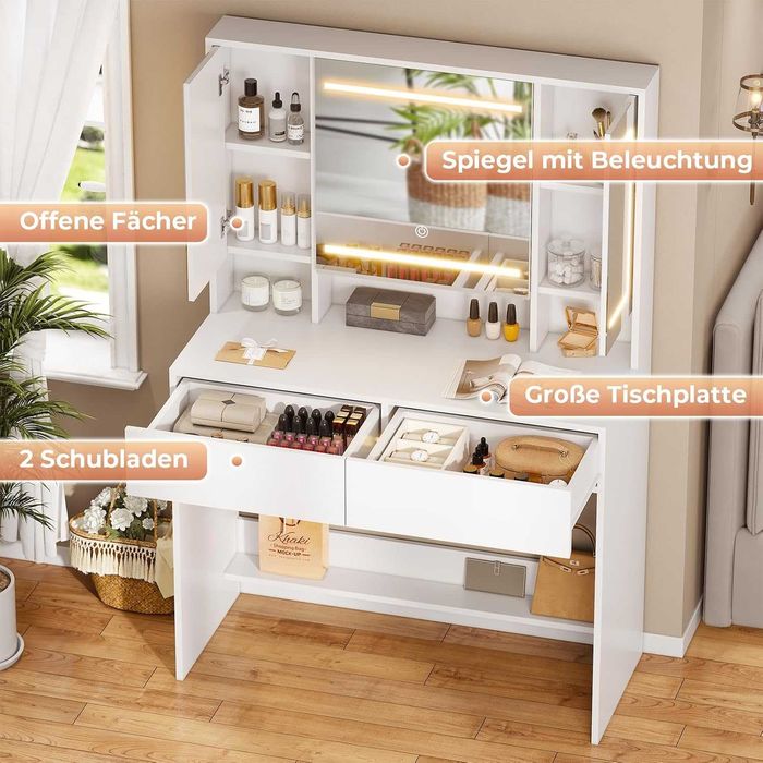 Nowa toaletka / lustro LED / szafka / półka / regał / AOGLLATI !N97!