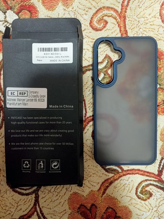 Чехол FNTCASE for Samsung Galaxy S24+/Plus  blue matte, t-con