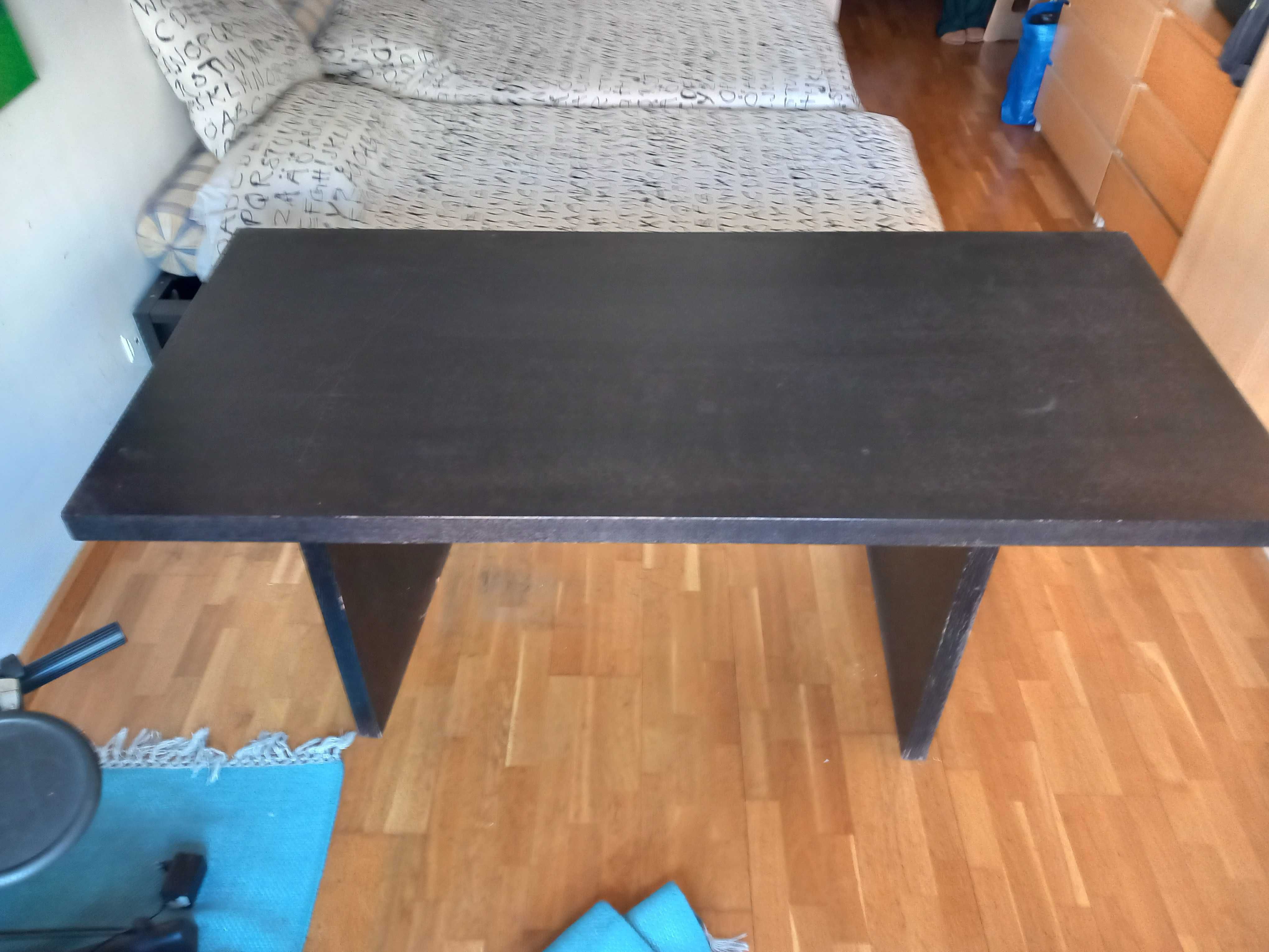 Mesa jantar 6 pessoas, madeira preta, 185x85x74